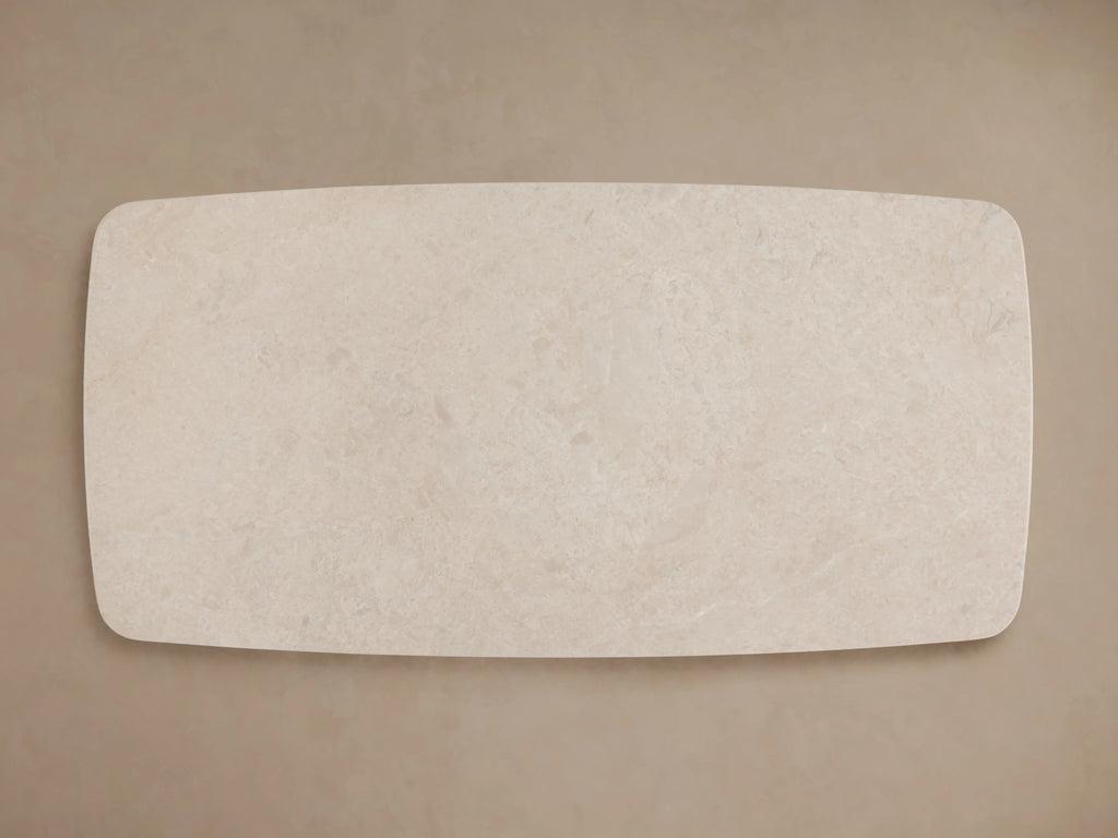 Saint Germain Stone Coffee Table with Rennes Base in Natural Stone