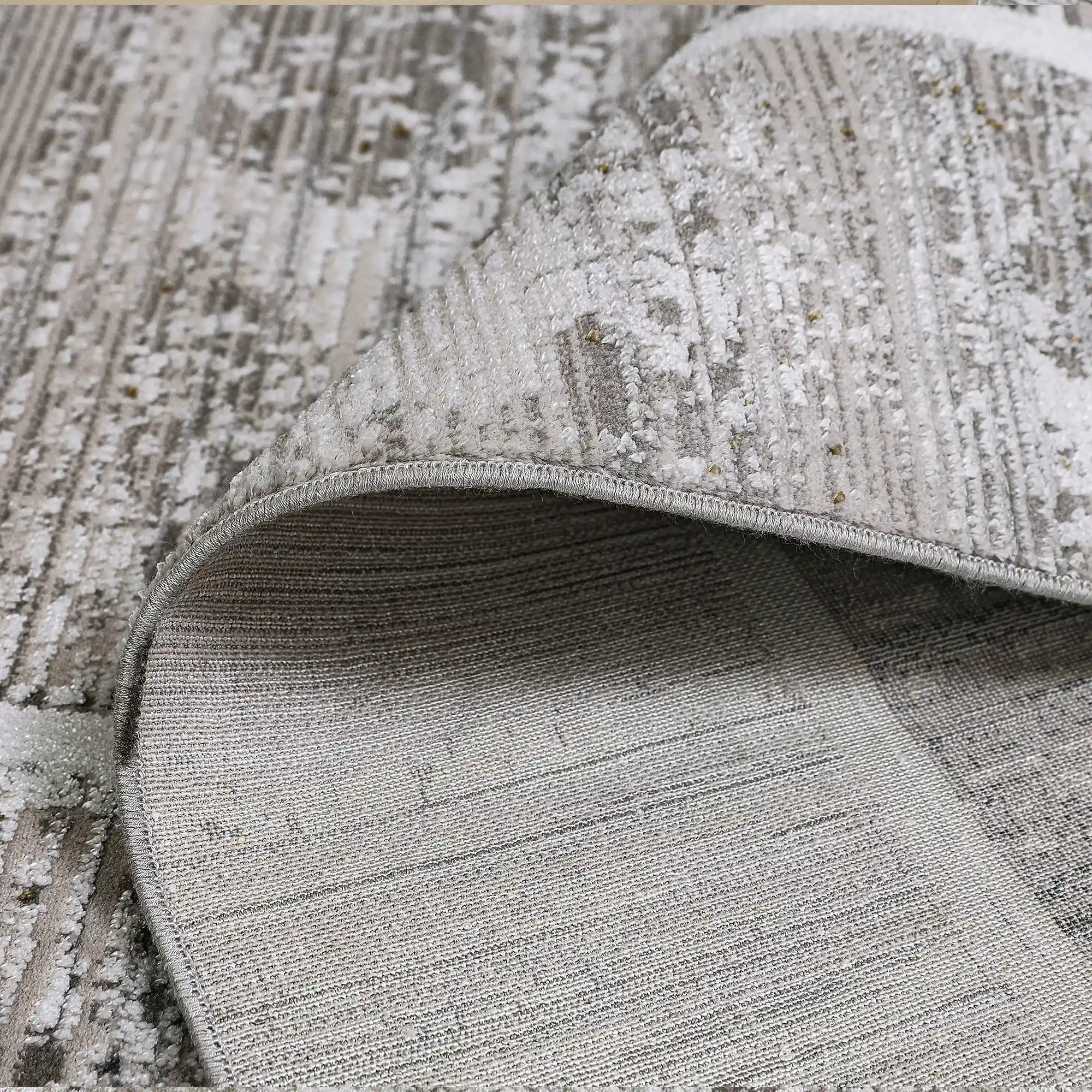 Milano Framed Abstract Neutral Area Rug NeatElegant & Understated Carpet Modern Framed Abstract Minimalist Style