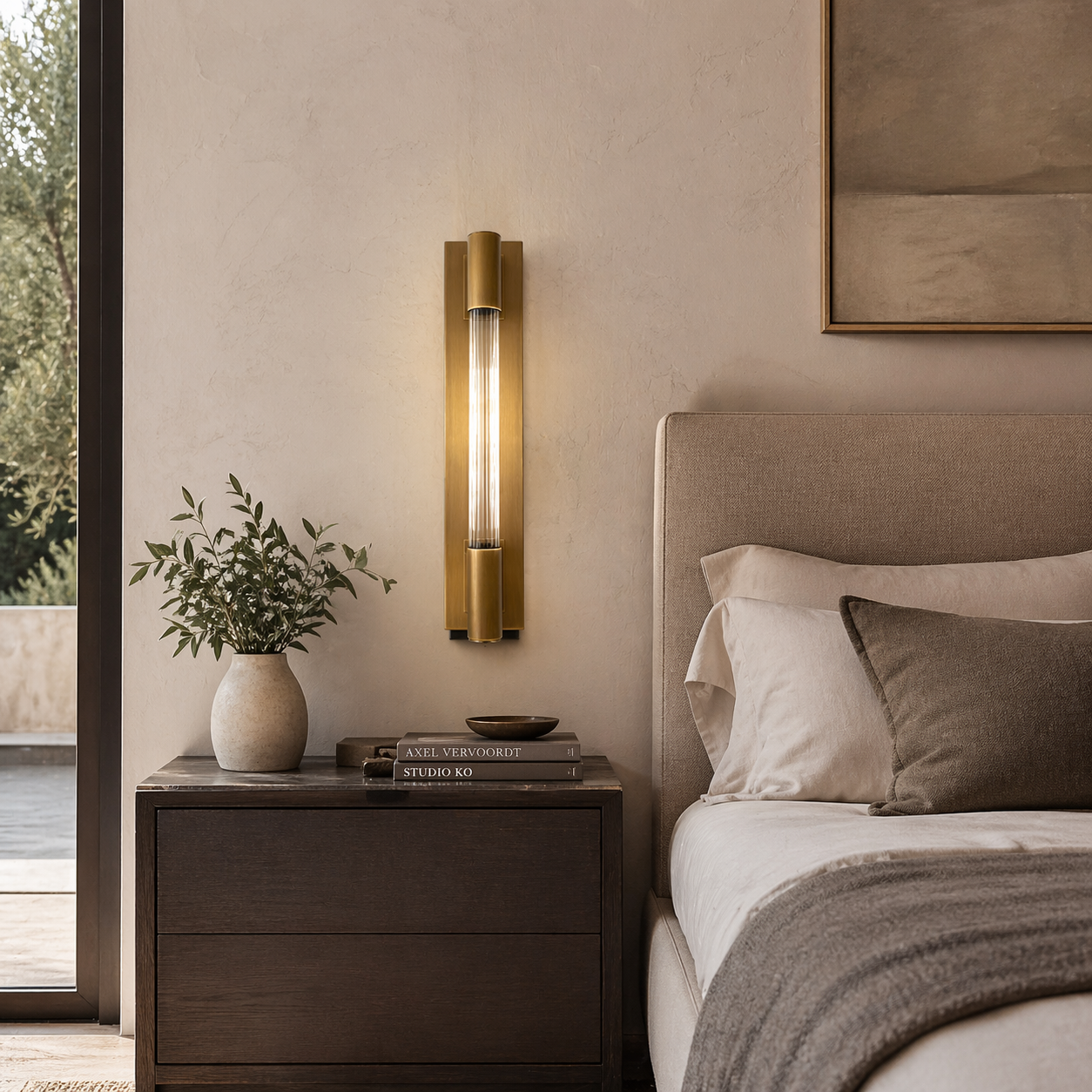 James Fluted Glass Wall Sconce - 1-Light Indoor/Outdoor Rated Modern Fixture