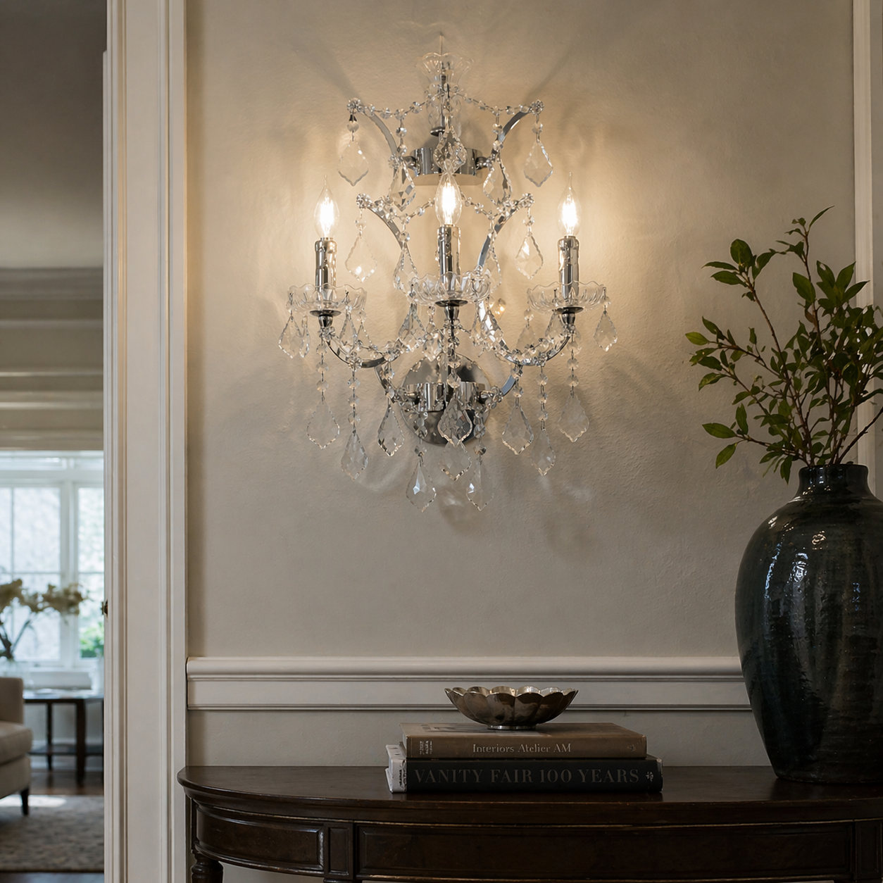 MN Orb Crystal 3-Light Wall Fixture