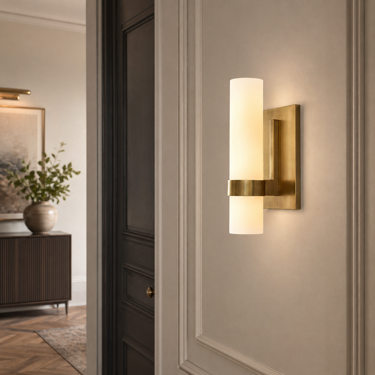 Milk Glass Wall Sconce