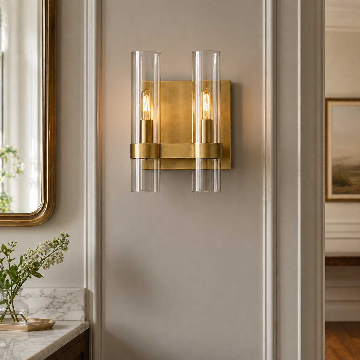Transitional Double Wall Sconce