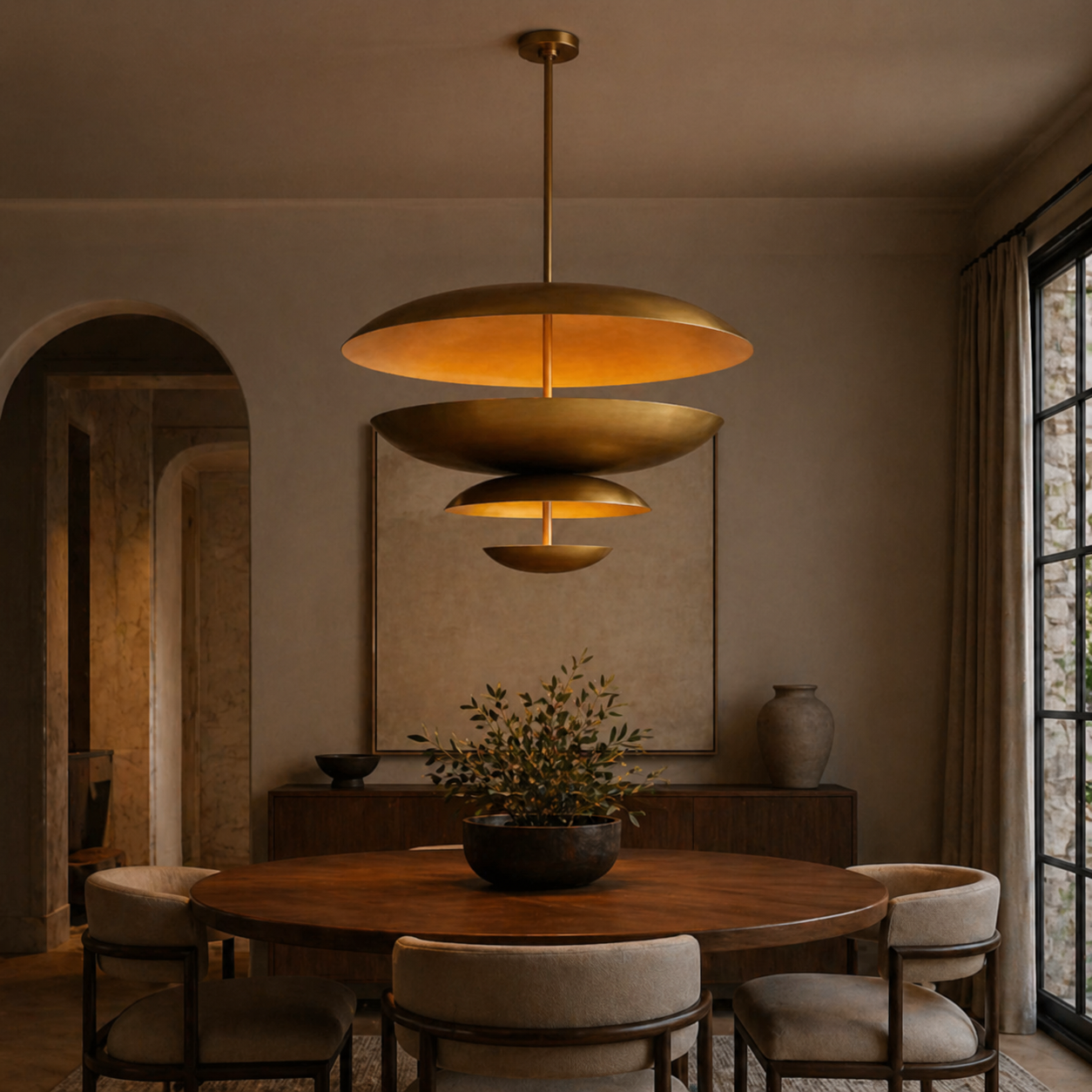 Two-Tier Disc Chandelier