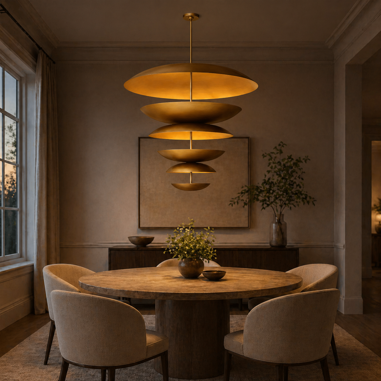 Three-Tier Disc Chandelier