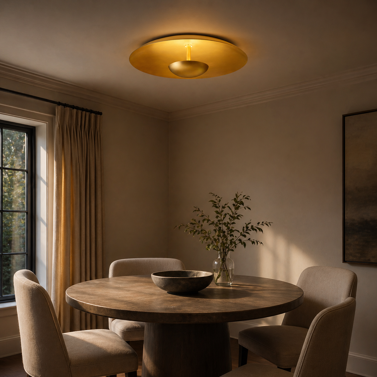Round Disc Flush Mount Ceiling Light