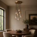 Round Glass Raindrop Chandelier