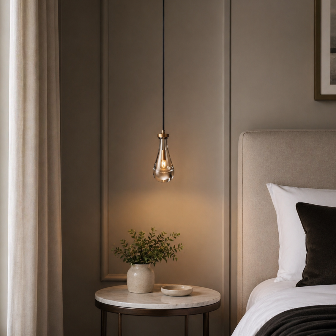 Glass Raindrop Pendant Light