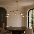 Clear Glass Petal Round Chandelier