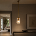 Double-Stacked Clear Glass Pendant Light