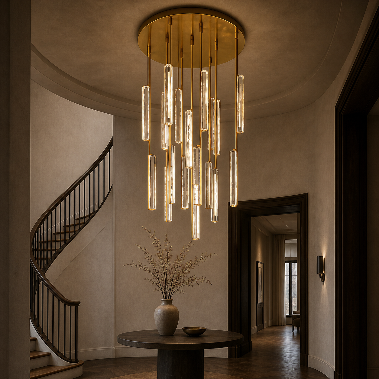 K9 Crystal Prism Round Chandelier