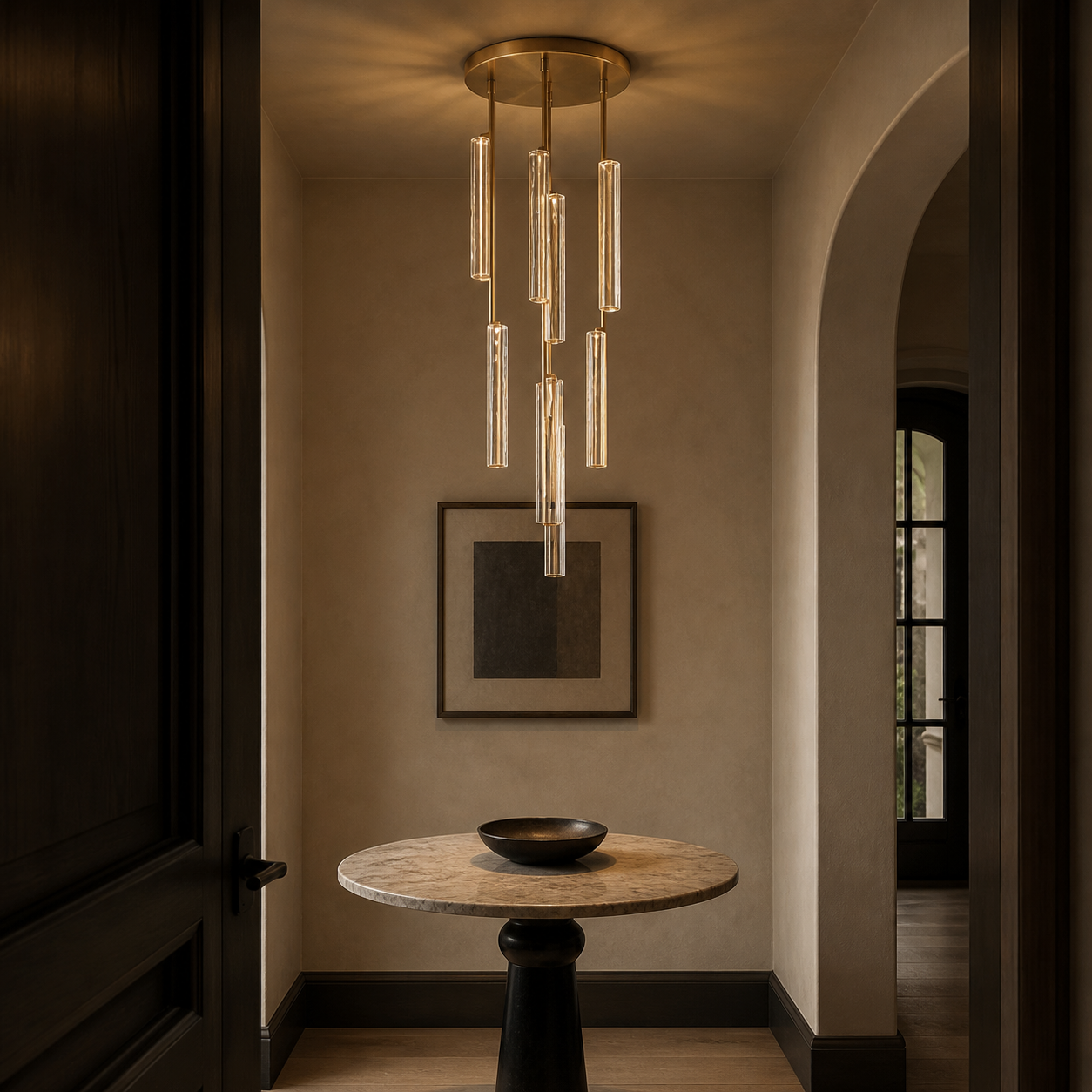 K9 Crystal Prism Round Chandelier