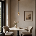Clear Faceted Glass Cord Pendant Light