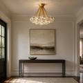 Clear Faceted Glass Flush Mount Ceiling Light