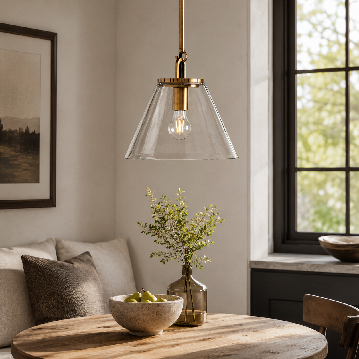 Cone Glass Rod Pendant Light