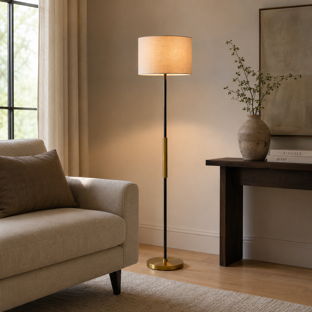Rustic Brass Floor Lamp