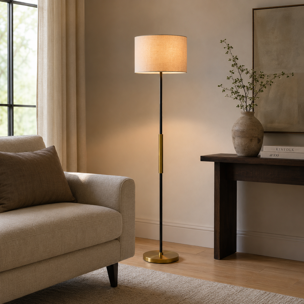Rustic Brass Floor Lamp