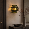 Curved Textured Glass Wall Sconce