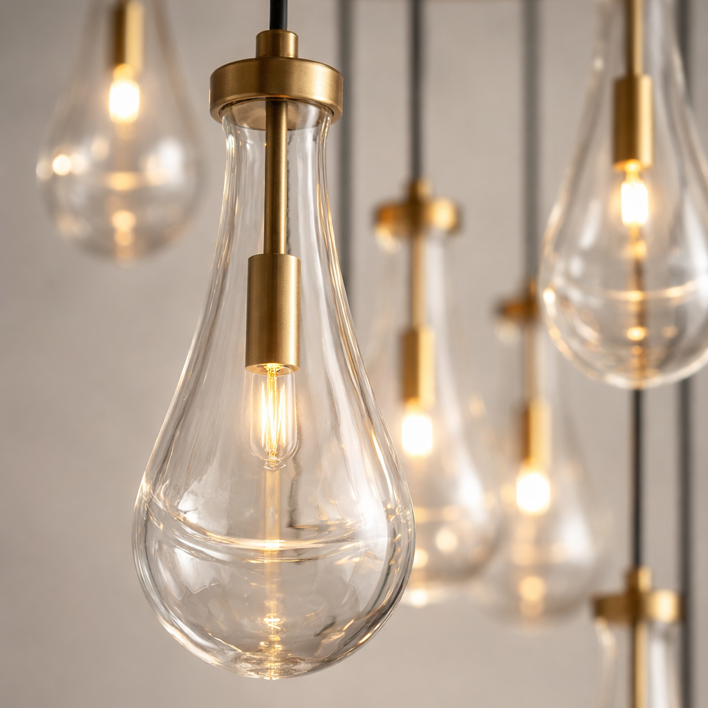 Outdoor Glass Raindrop Pendant Light