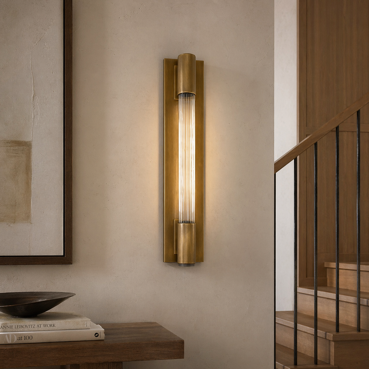 James Fluted Glass Wall Sconce - 1-Light Indoor/Outdoor Rated Modern Fixture
