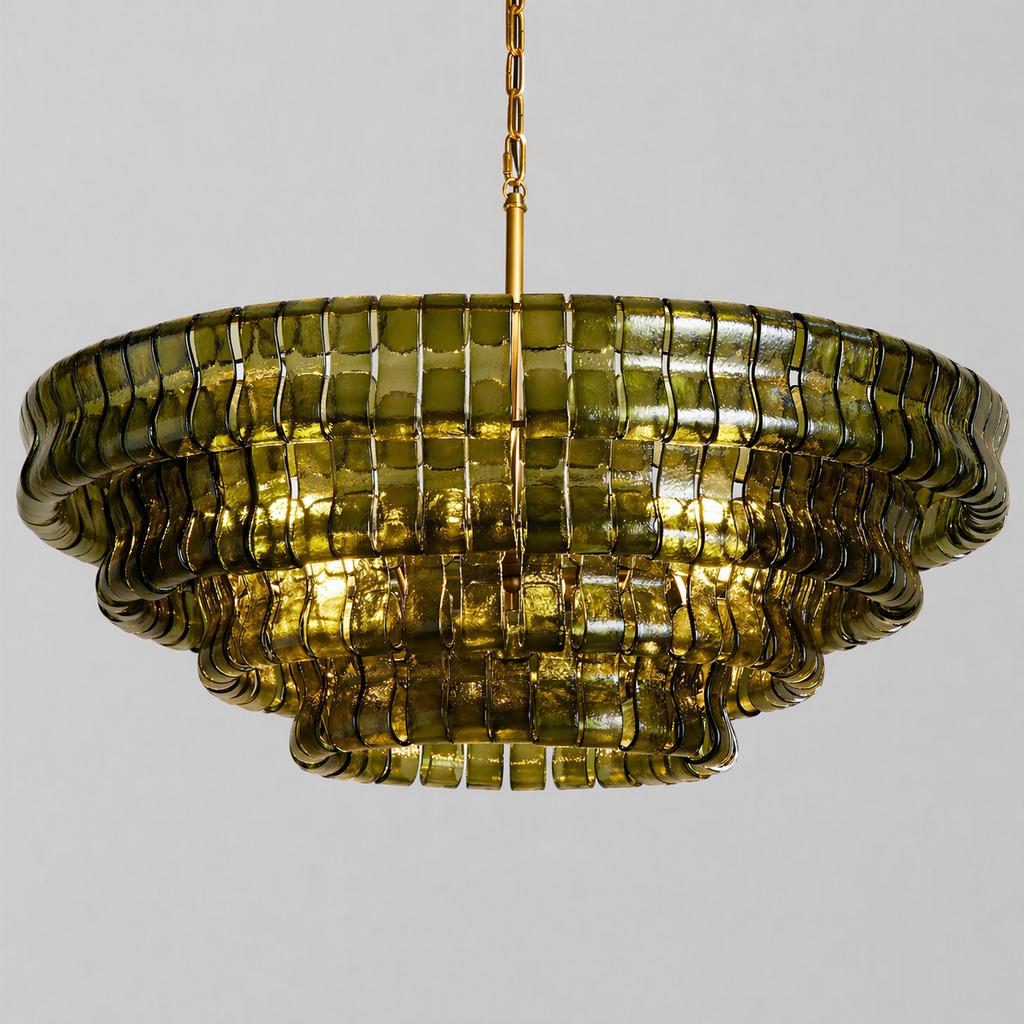 Refined Ice Glass Round Chandelier