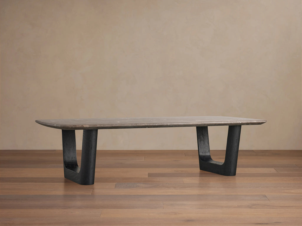 Saint Germain Stone Coffee Table with Rennes Base in Natural Stone