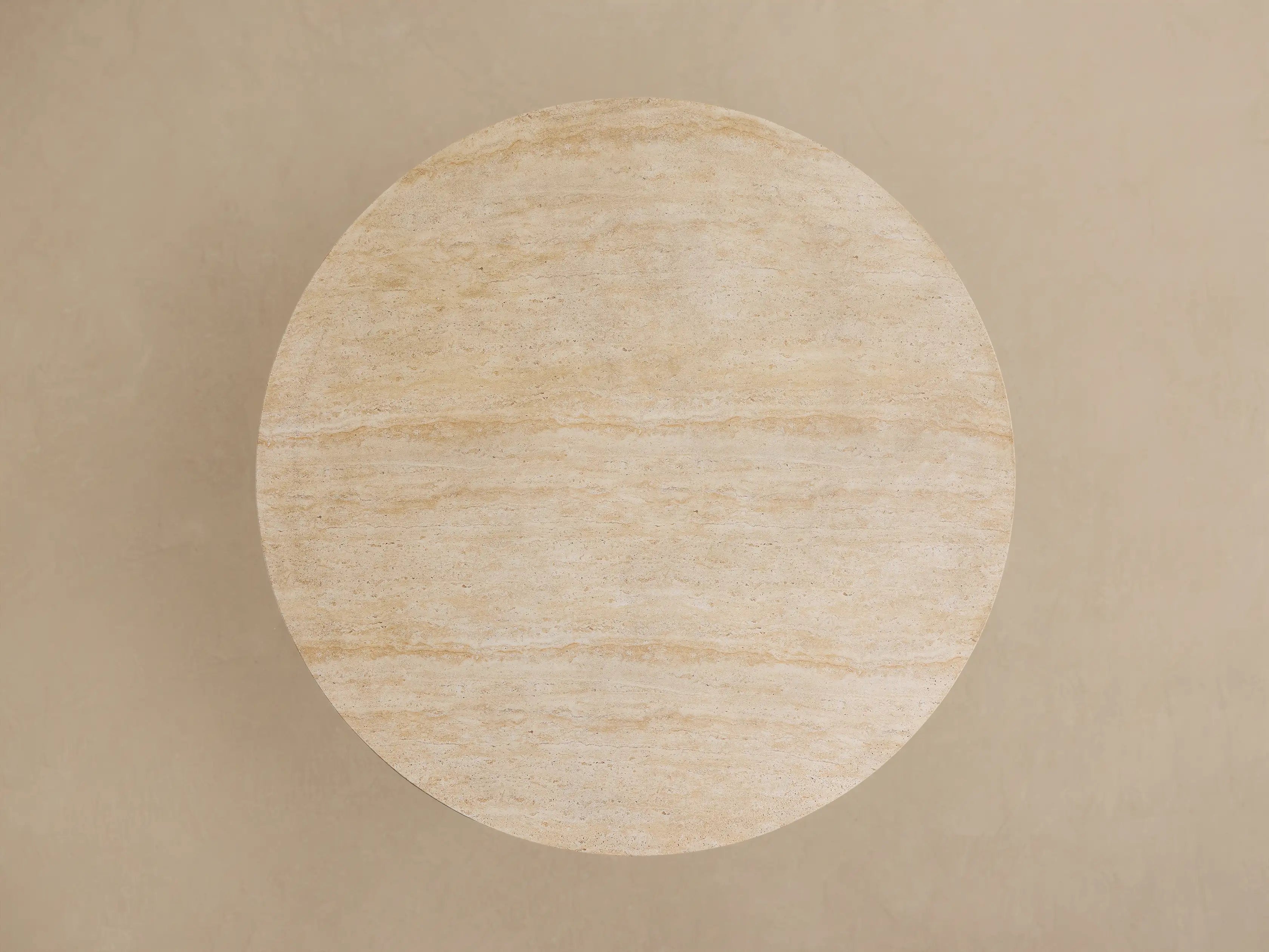 Outdoor Round Dining Table with Stone Top Launette Base