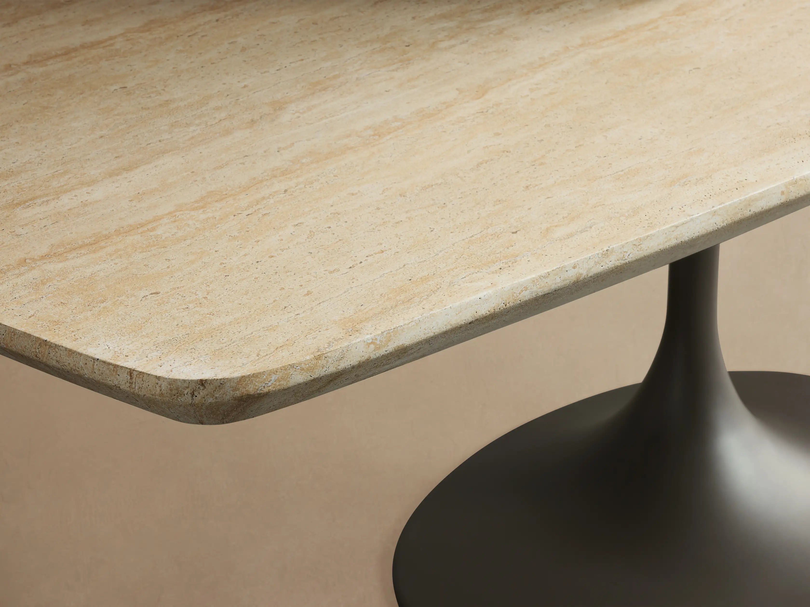 Outdoor Dining Table with Stone Top Launette Base