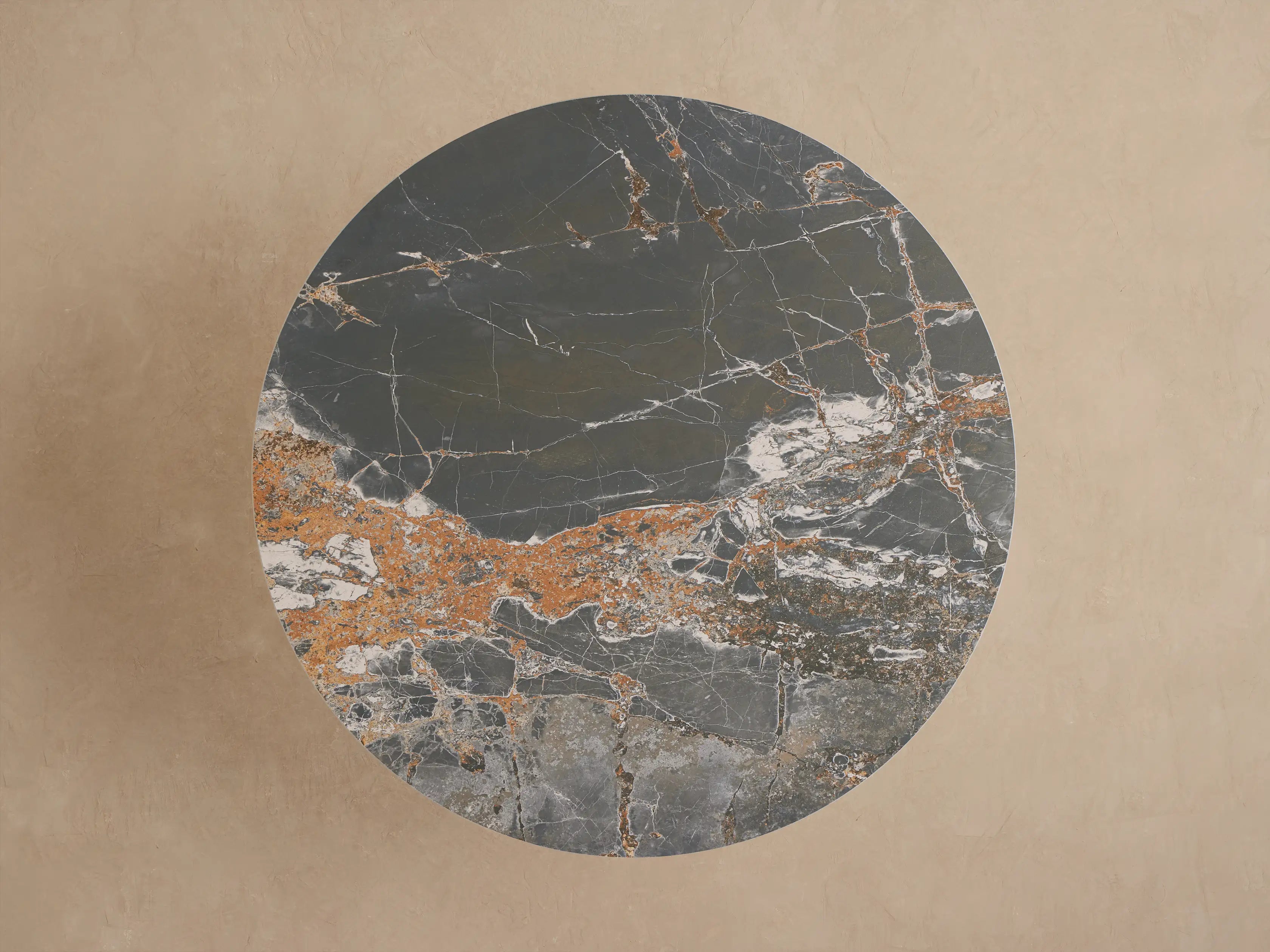 Outdoor Round Dining Table with Stone Top Apex X-Base