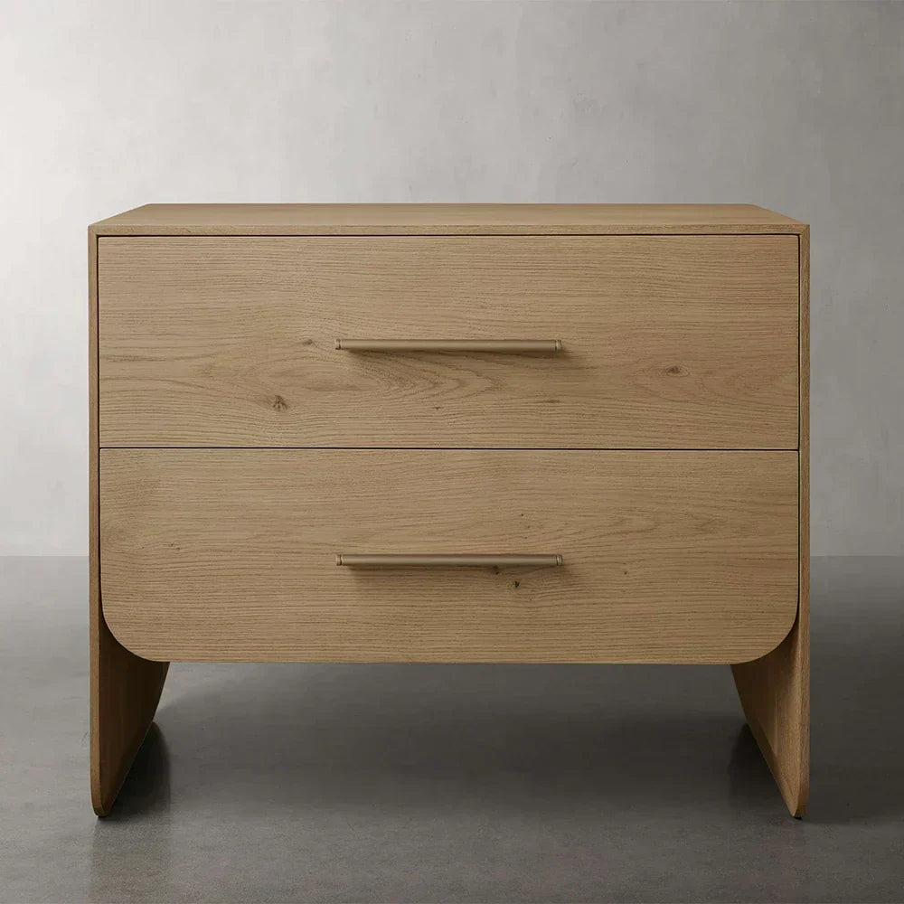 Felton Closed Nightstand Wood Bedside Table with Soft-Close Drawers
