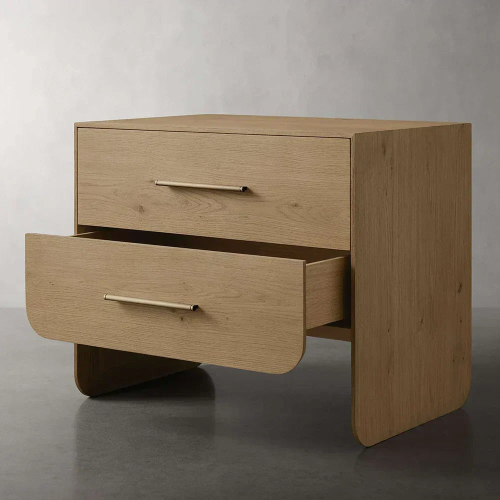 Felton Closed Nightstand Wood Bedside Table with Soft-Close Drawers