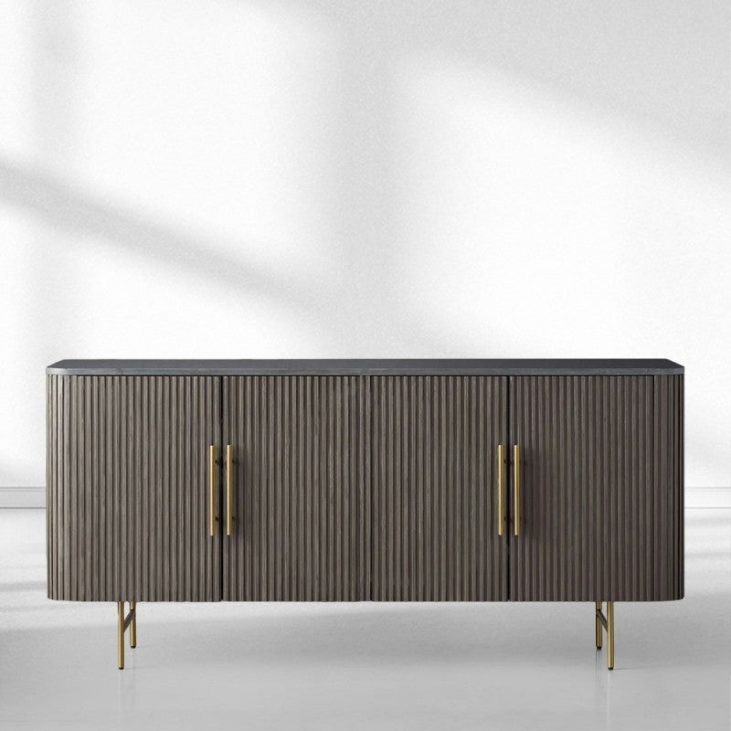 Finnley Wood Sideboard Marble Countertop Buffet Storage Cabinet Rural Entryways Cabinet