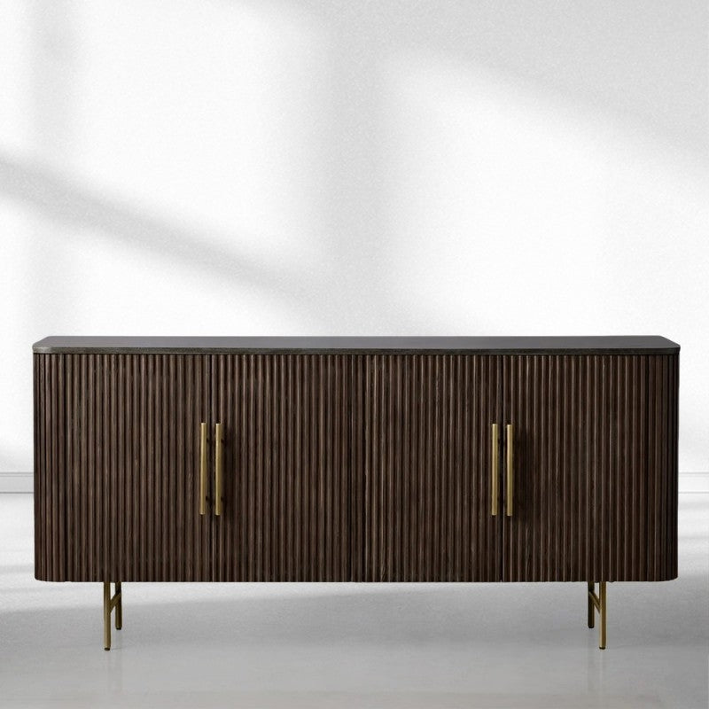 Finnley Wood Sideboard Marble Countertop Buffet Storage Cabinet Rural Entryways Cabinet