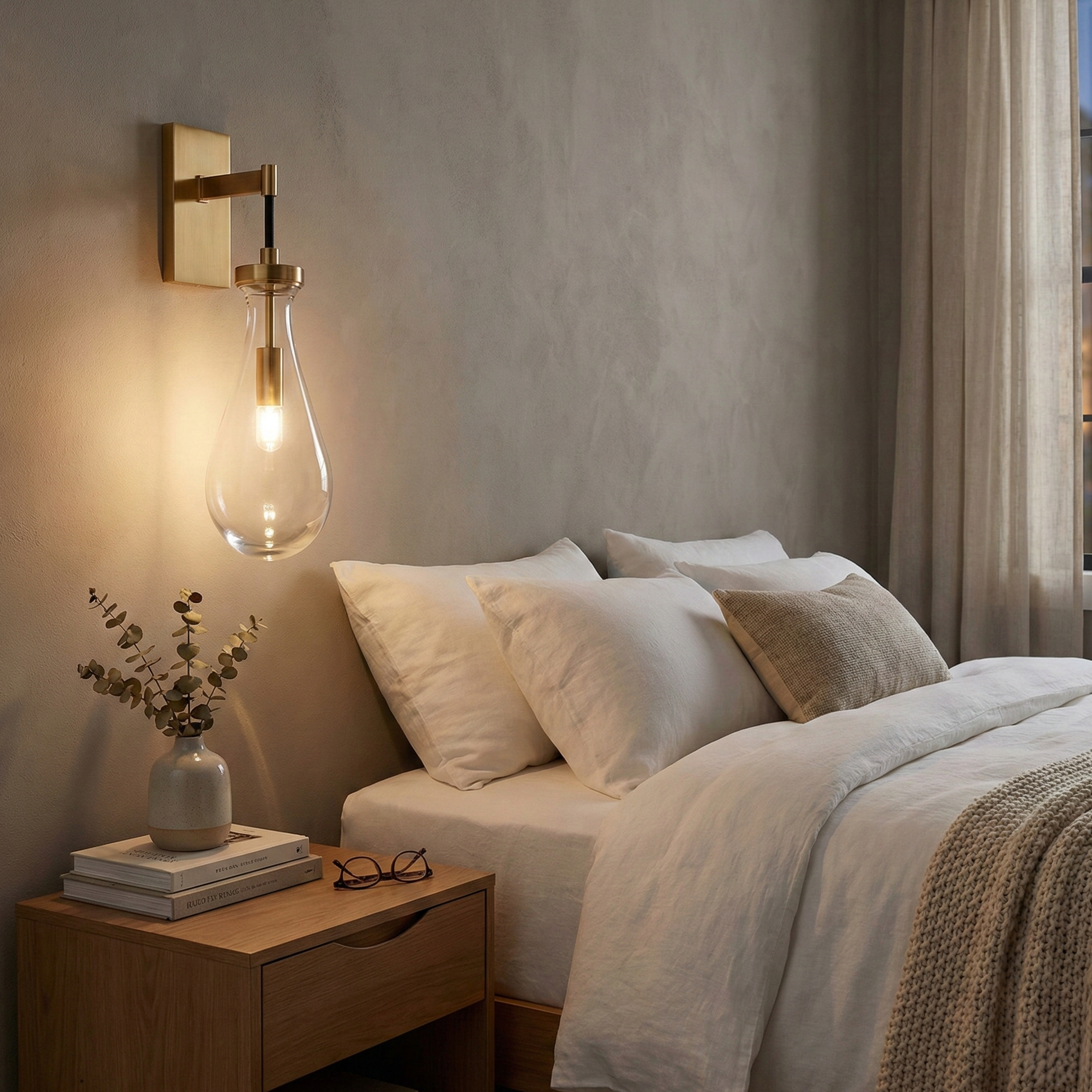 Glass Raindrop Wall Sconce
