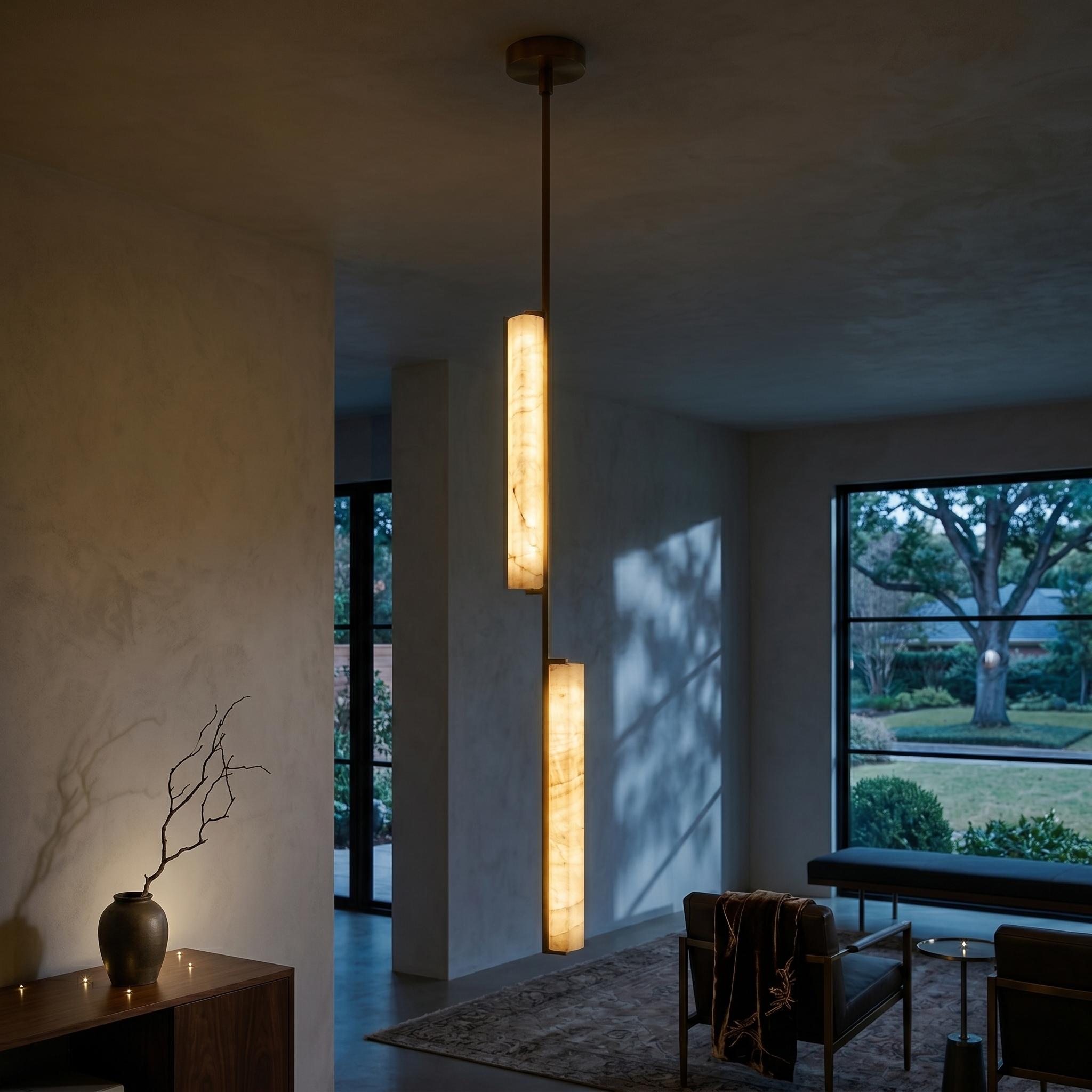 Alabaster Prism Pendant Light