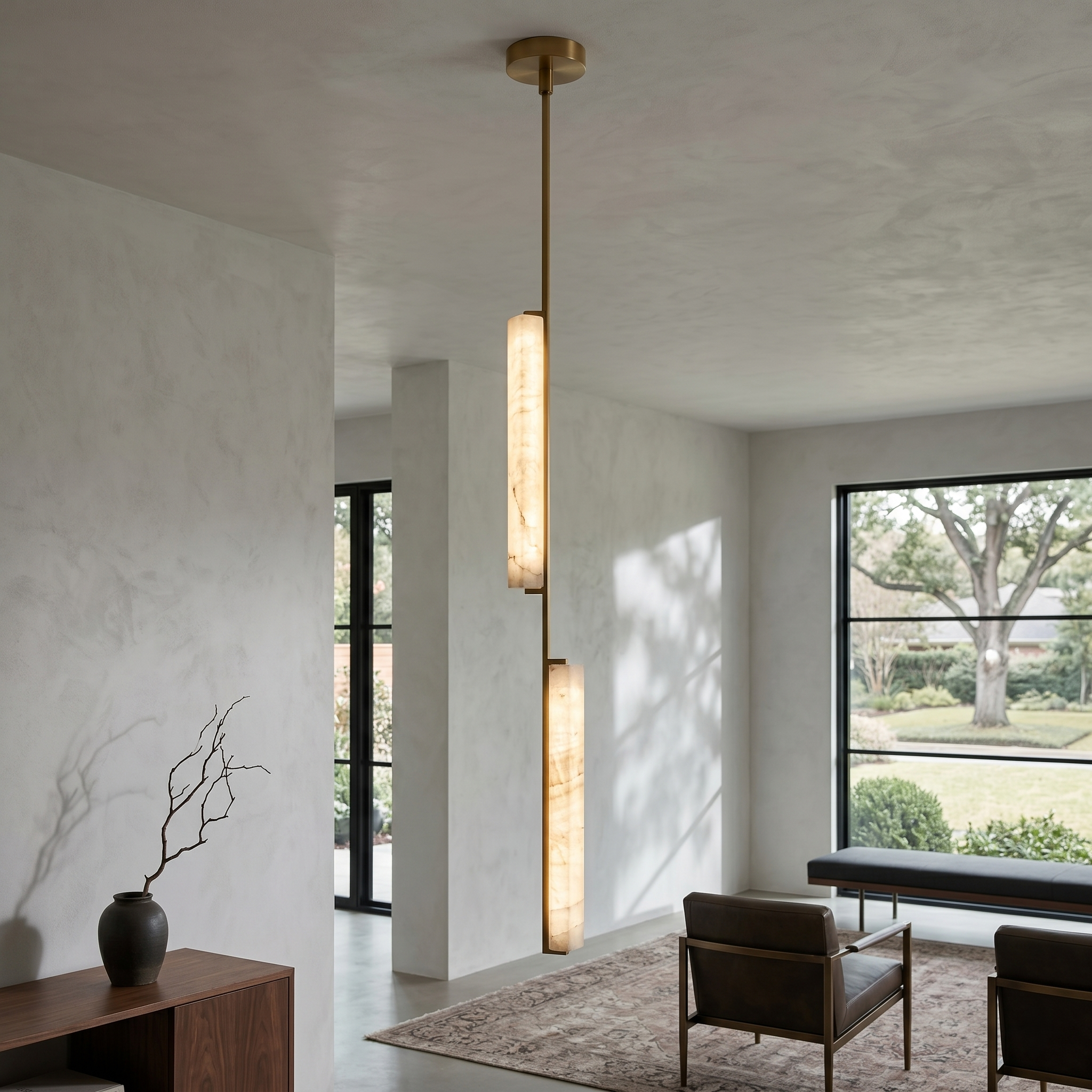 Alabaster Prism Pendant Light