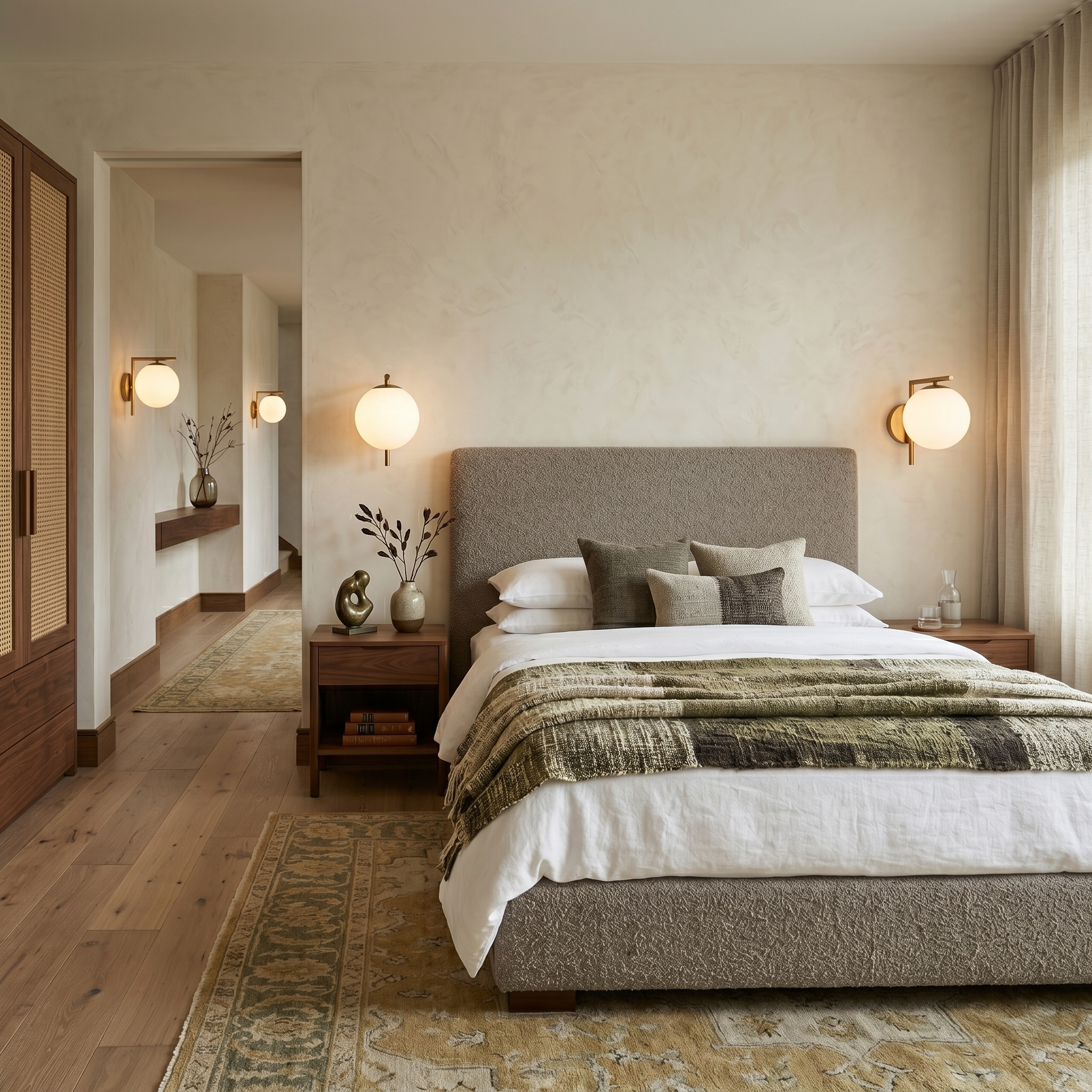 Theo Globe Wall Sconce - Brass Finish with Frosted Milk Glass Shade