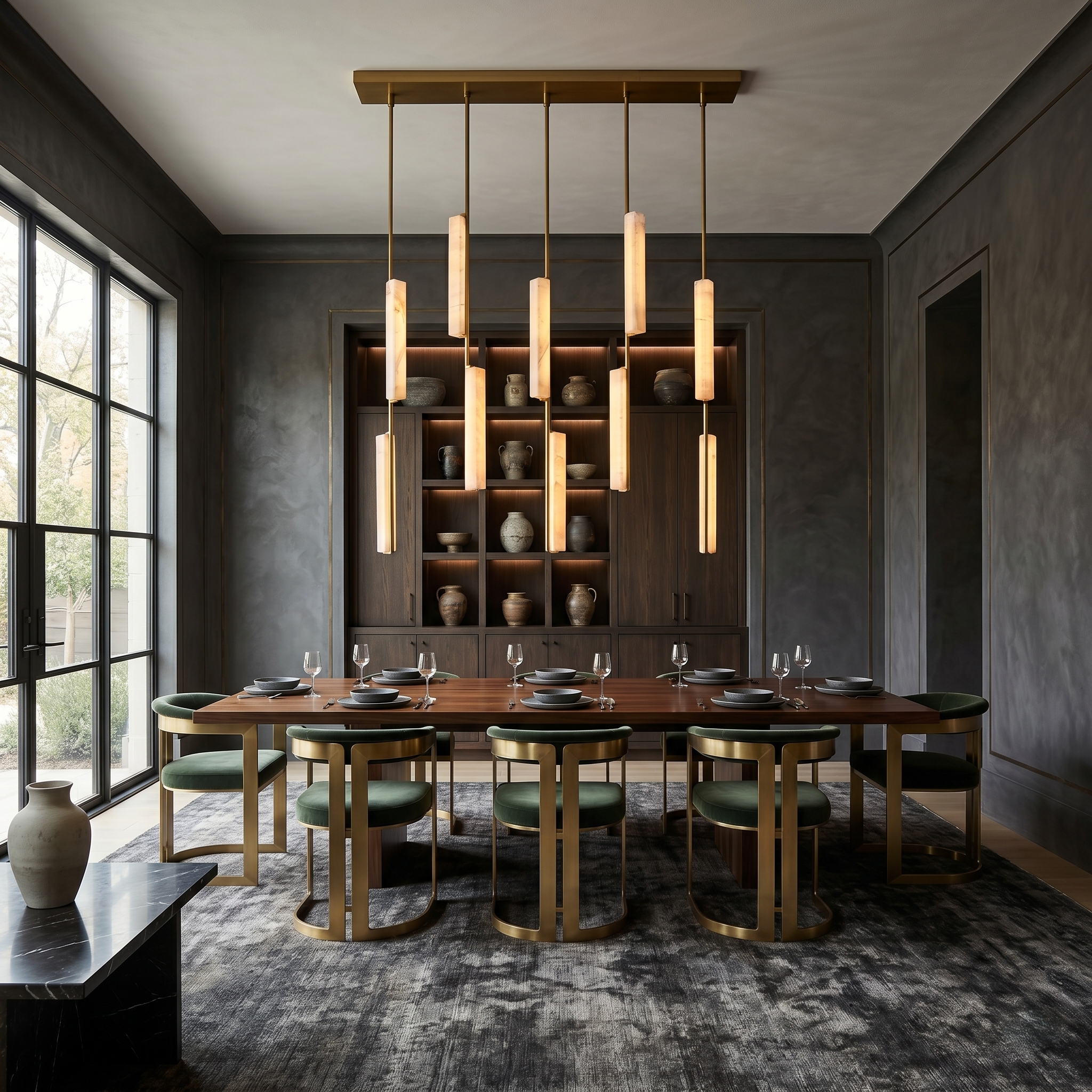 Alabaster Prism Linear Chandelier