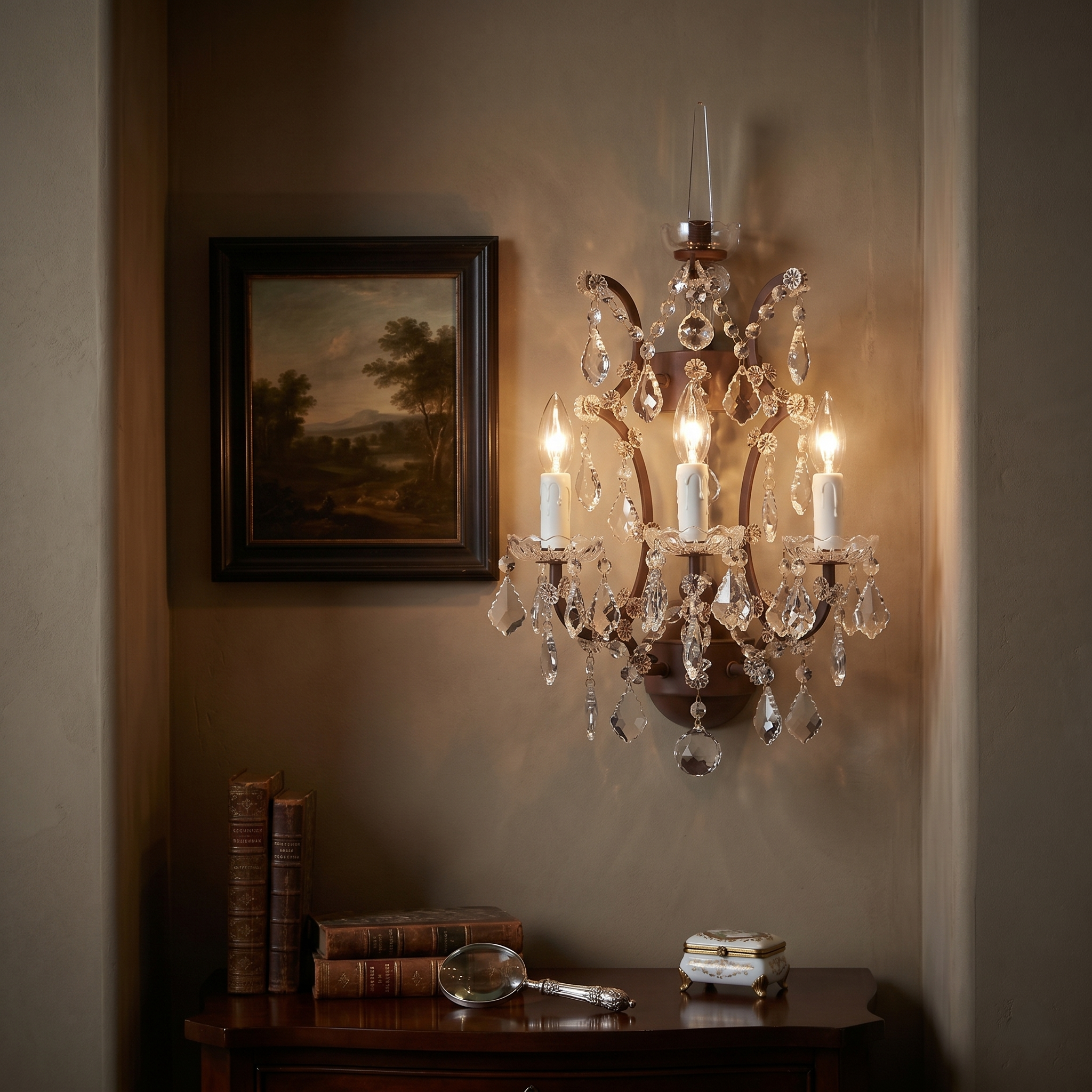 MN Orb Crystal 3-Light Wall Fixture