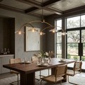 Clear Glass Petal Linear Chandelier
