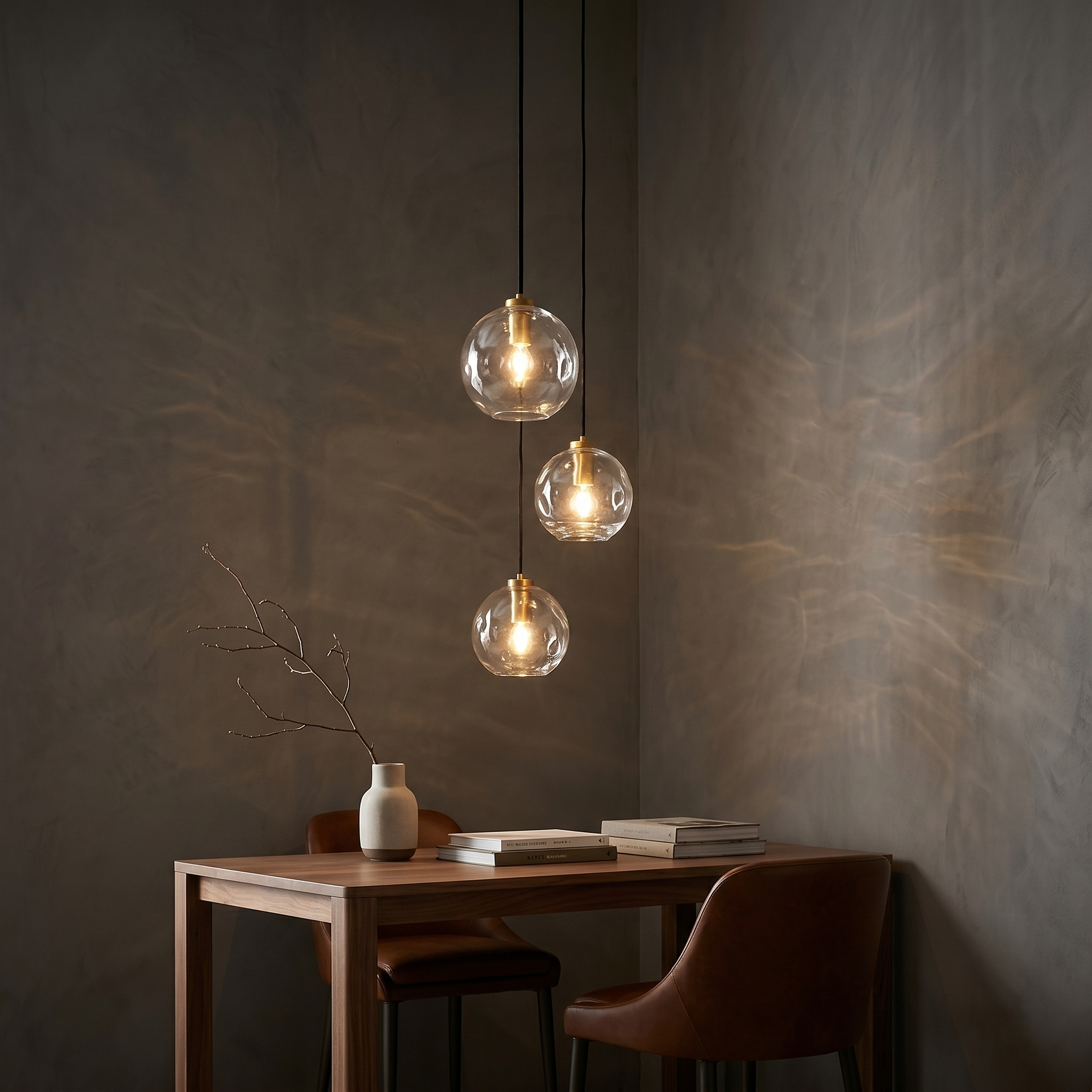 Clear Glass Orb Cascade Pendant Light