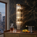 Telar 44.5" Tall Vertical Crystal Wall Sconce - 9-Light Fixture