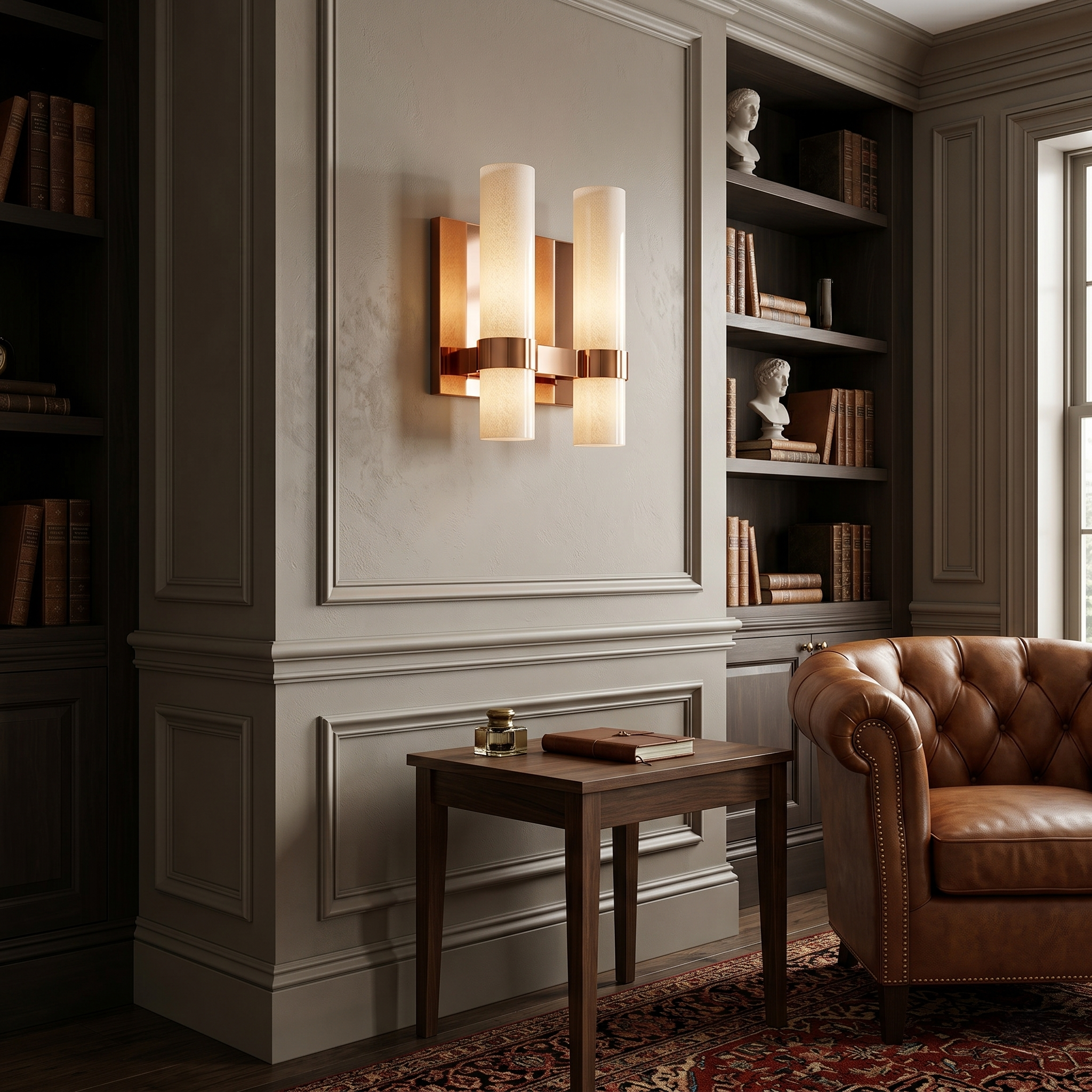 Milk Glass Double Wall Sconce