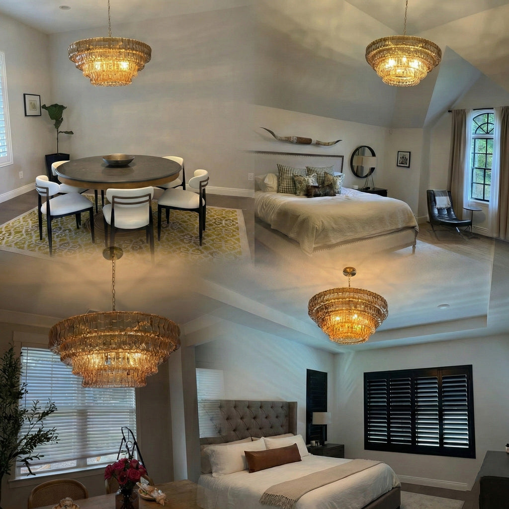 Refined Ice Glass Round Chandelier
