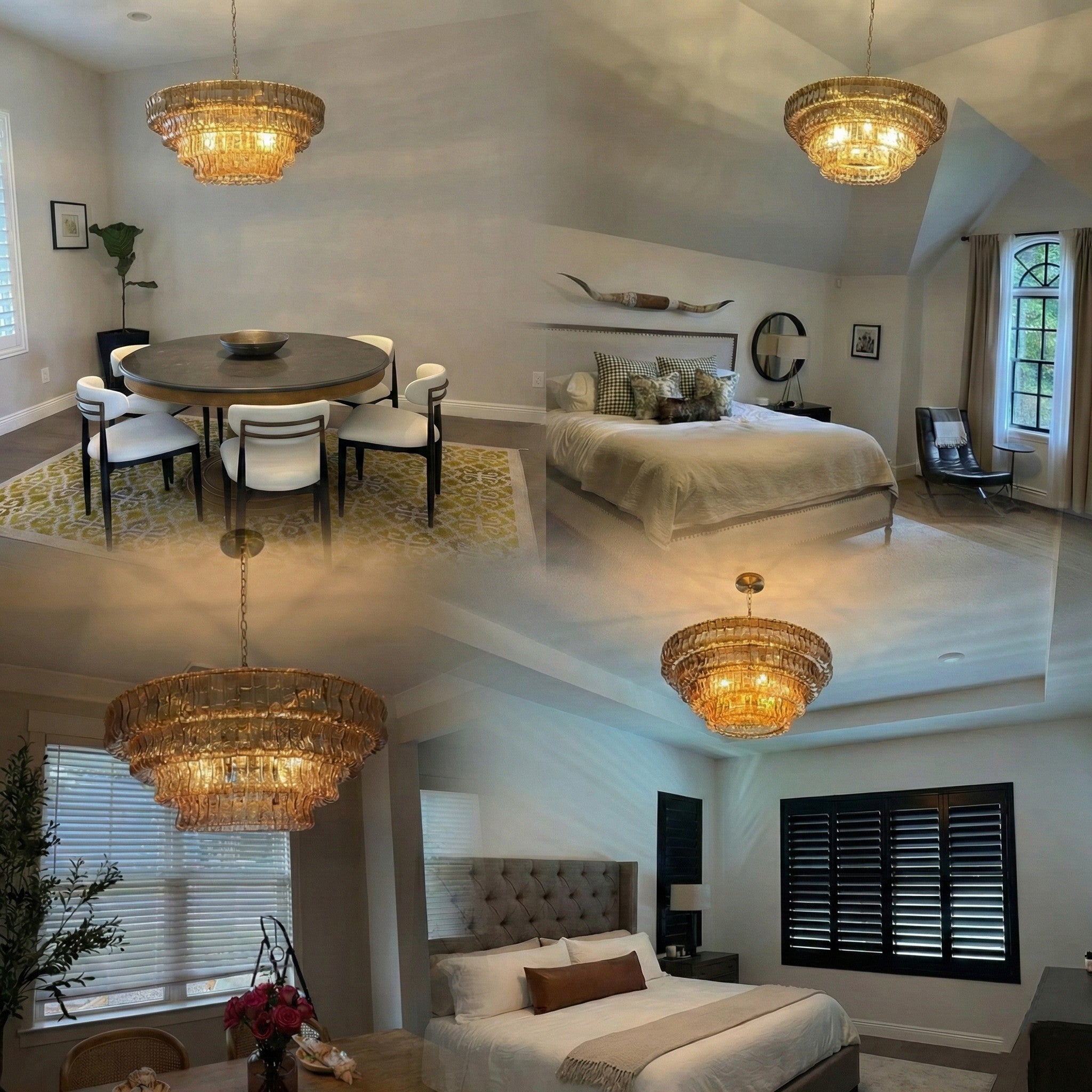 Refined Ice Glass Round Chandelier