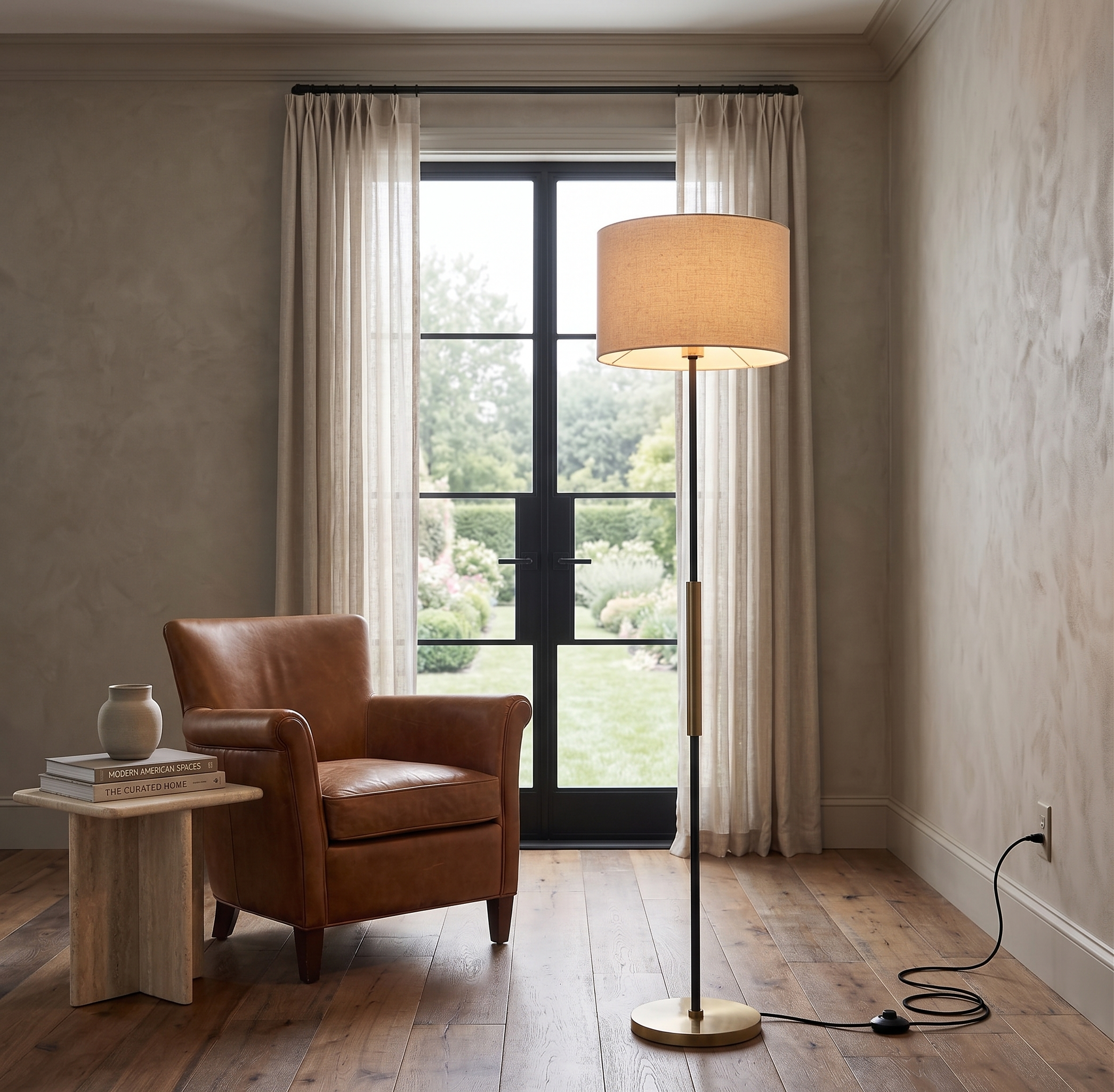Rustic Brass Floor Lamp