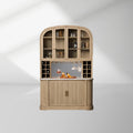 Coventry Bar Cabinet with Carrara Marble Top Glass Display Doors and Wine Storage