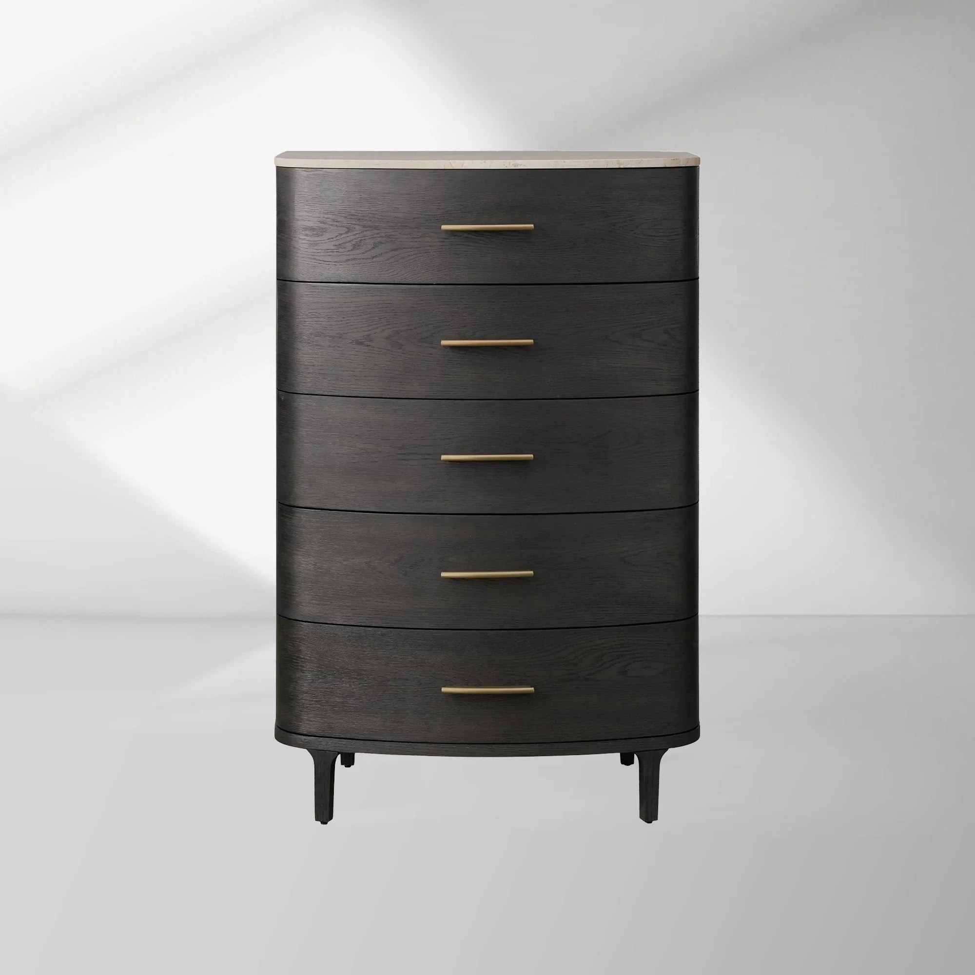 Danny Five-Drawer Dresser with Marble Top and Soft-Close Drawers