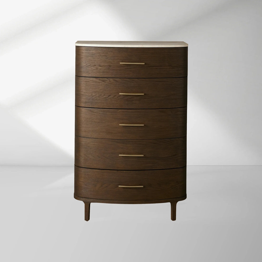 Danny Five-Drawer Dresser with Marble Top and Soft-Close Drawers