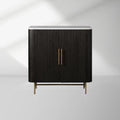 Finnley Bar Cabinet in Oak with Stone Top and Wine Storage