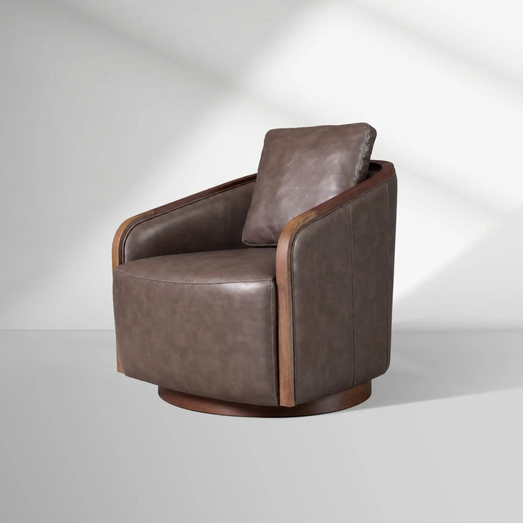 Pomona Microfiber Leather Swivel Chair